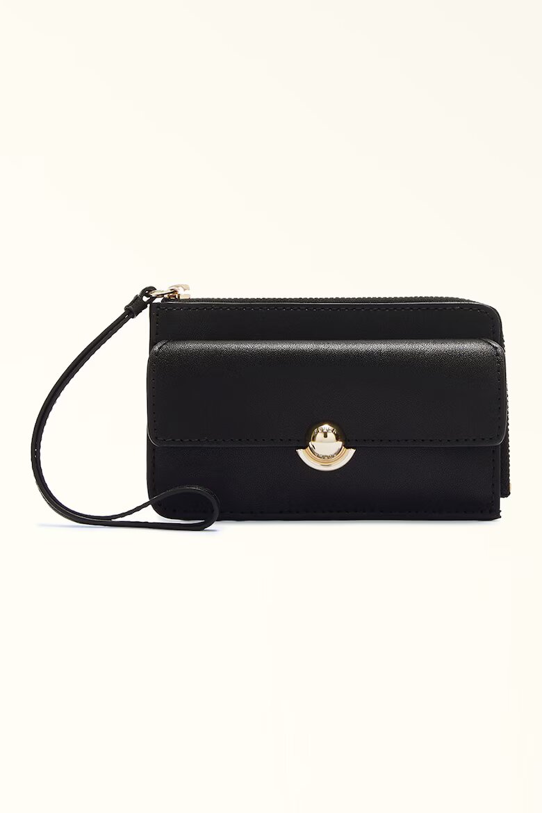 Furla Кожен портфейл с отделяща се каишка за китката Черен