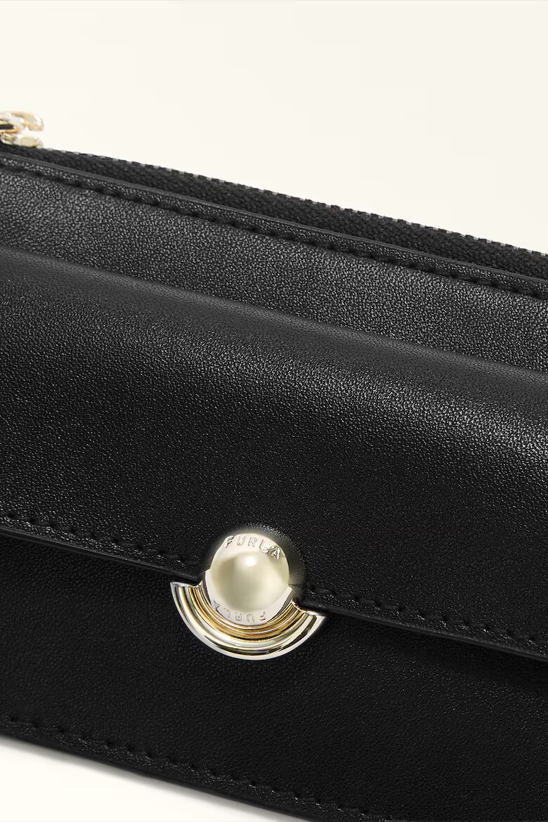 Furla Кожен портфейл с отделяща се каишка за китката Черен