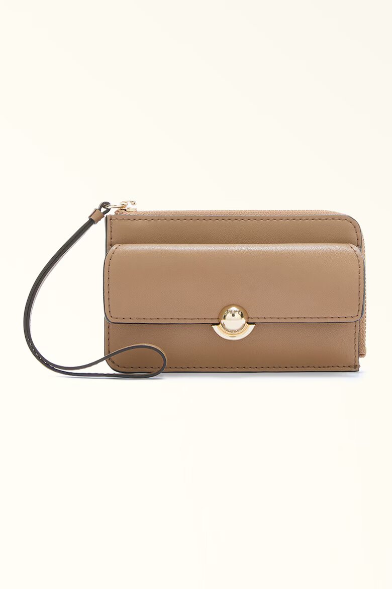 Furla Кожен портфейл с отделяща се каишка за китката Светлокафяв