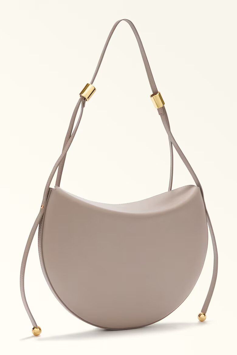 Furla Кожена чанта Half-Moon Прашен люляк