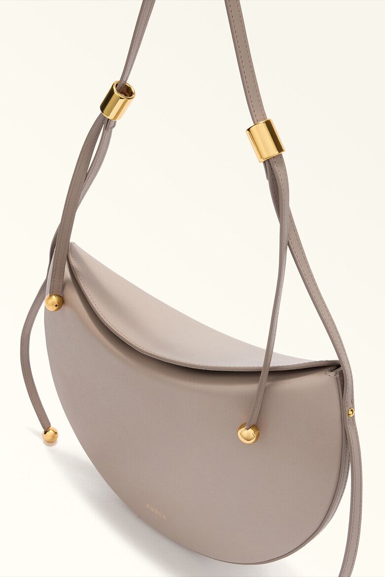 Furla Кожена чанта Half-Moon Прашен люляк