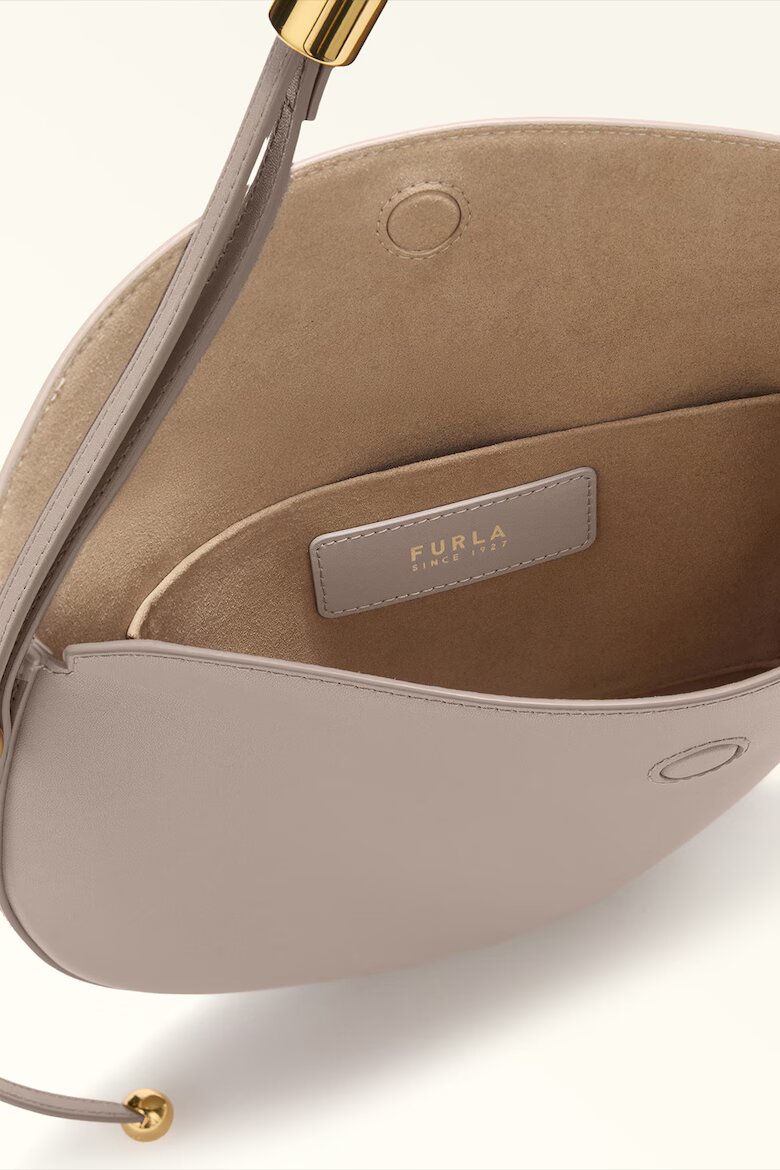 Furla Кожена чанта Half-Moon Прашен люляк