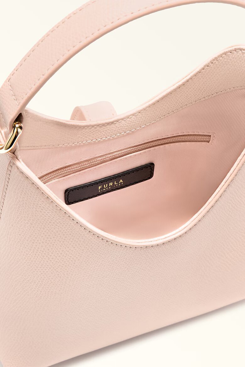Furla Кожена чанта Iride с допълнителна презрамка Бледо розово