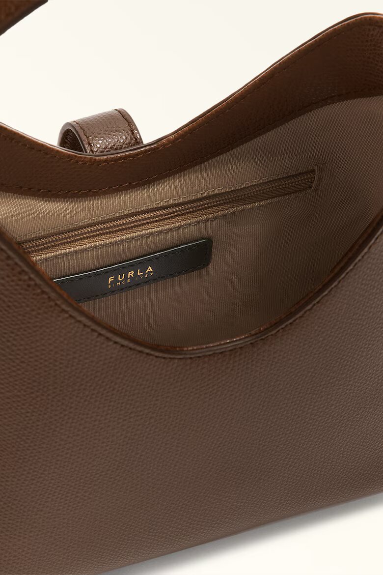 Furla Кожена чанта Iride с допълнителна презрамка Тъмнокафяв