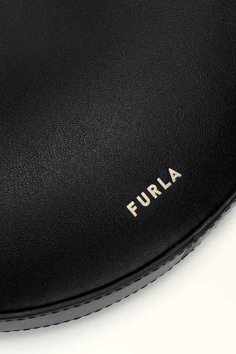 Furla Кожена чанта-полумесец за рамо Delizia Черен