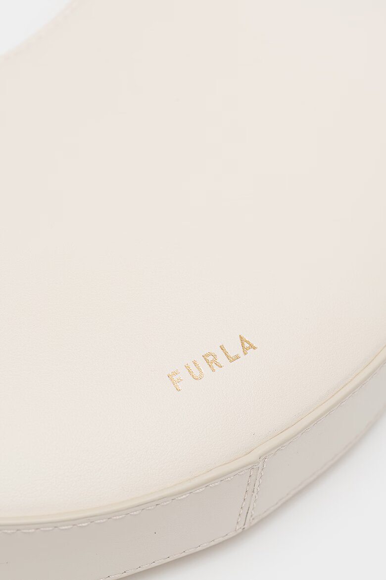 Furla Кожена чанта-полумесец за рамо Delizia Крем