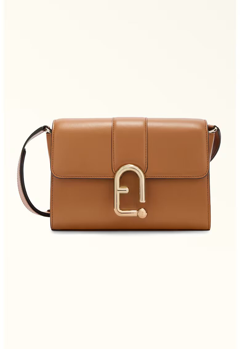 Furla Кожена чанта през рамо с лого