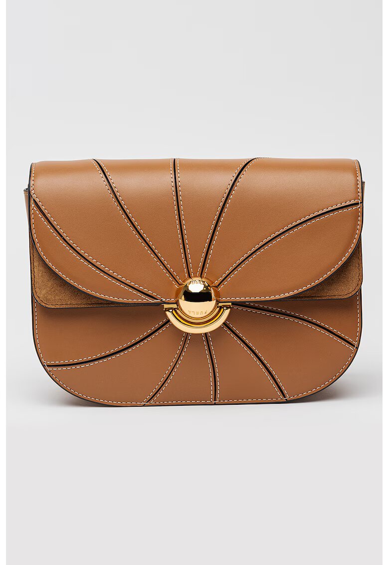 Furla Кожена чанта Sfera S - Канелено кафяво