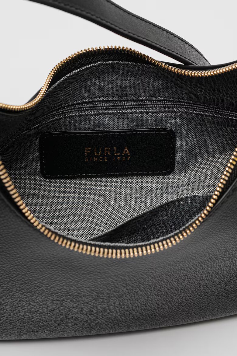 Furla Кожена чанта за рамо Goccia Черен