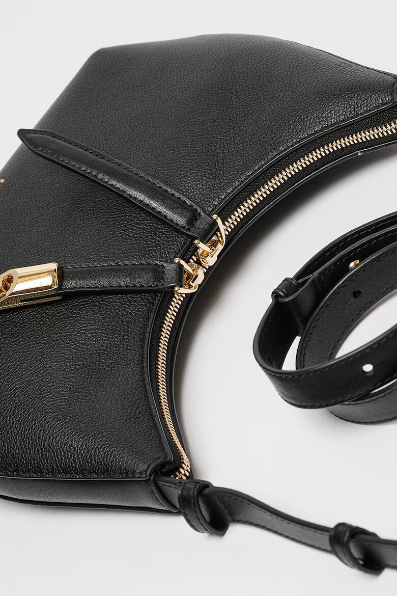 Furla Кожена чанта за рамо Goccia Черен