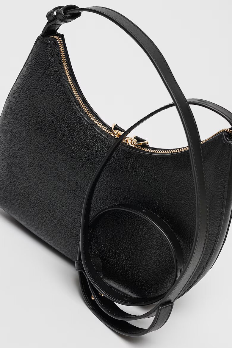 Furla Кожена чанта за рамо Goccia Черен