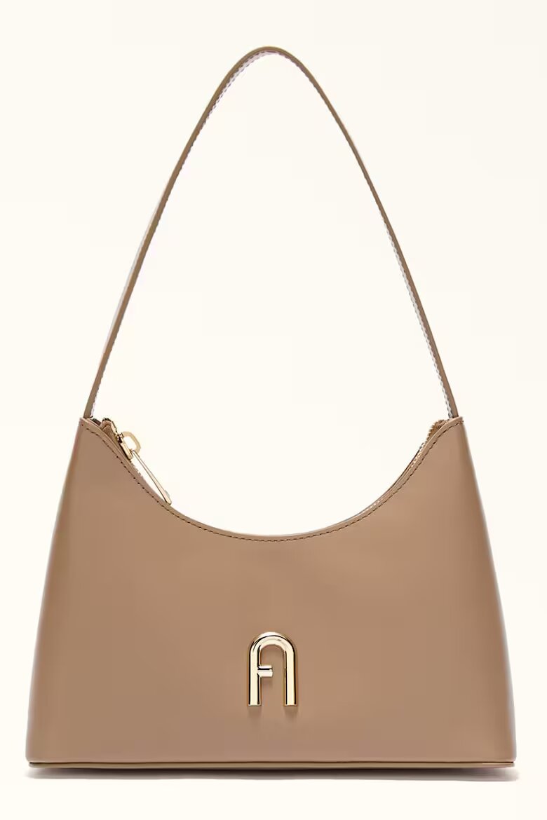 Furla Кожена чанта за рамо с метално лого