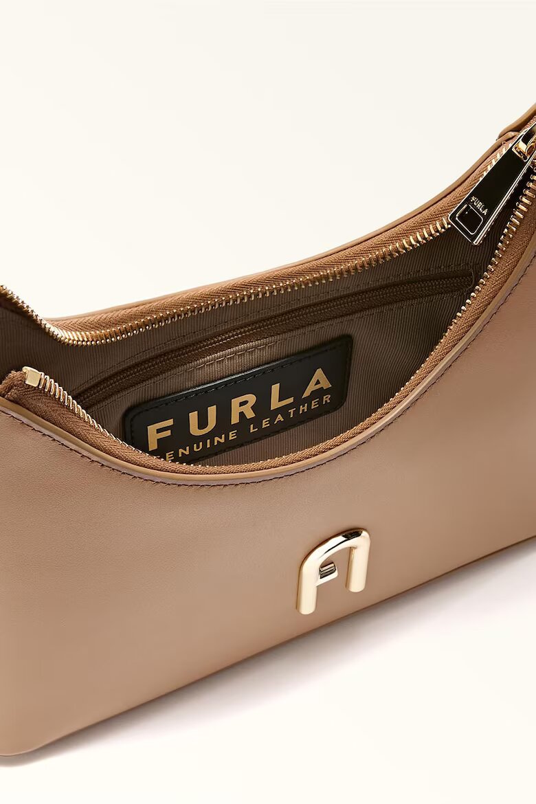 Furla Кожена чанта за рамо с метално лого