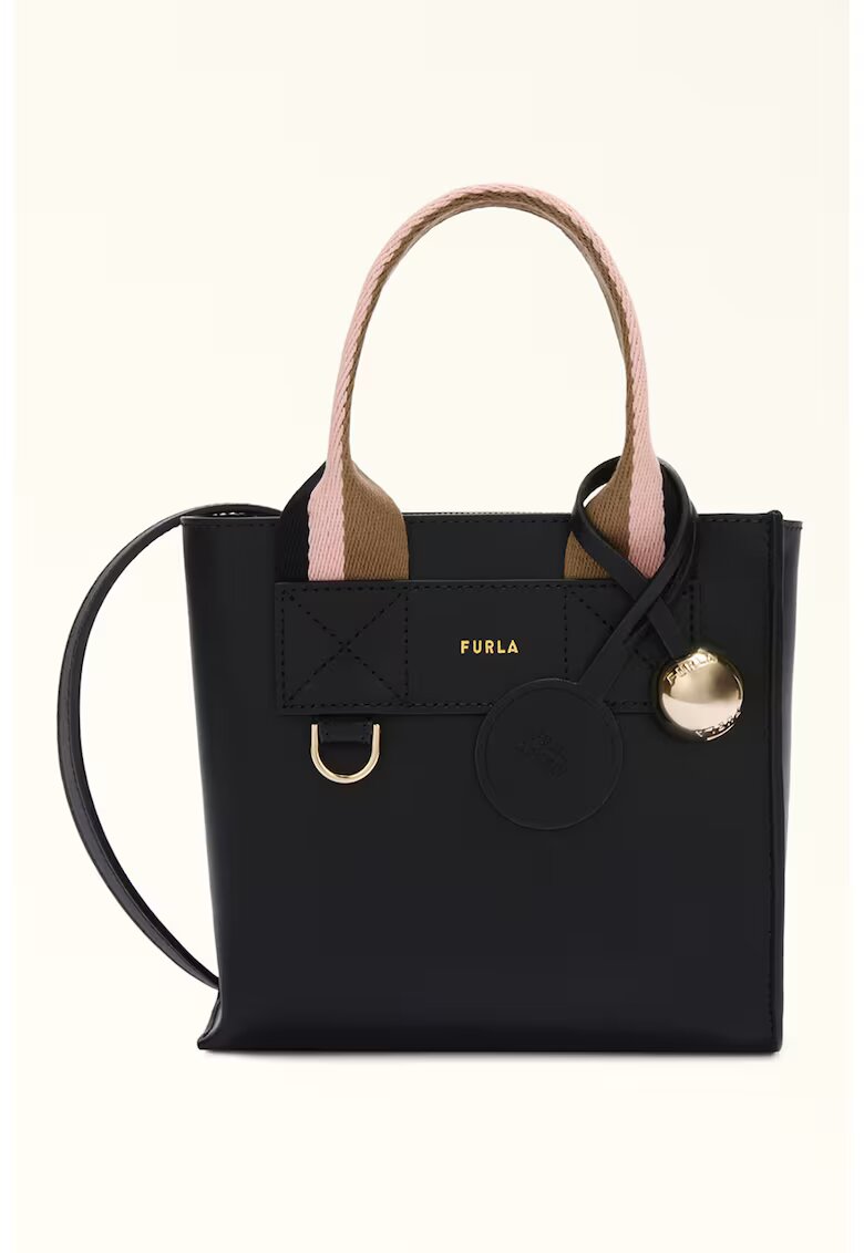 Furla Кожена ръчна чанта Divide с текстилни презрамки