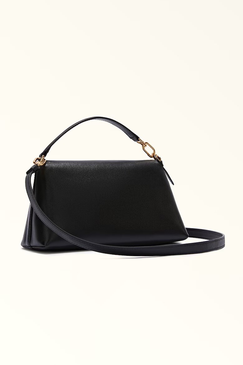Furla Кожена ръчна чанта Sfera Soft с допълнителна презрамка Черен
