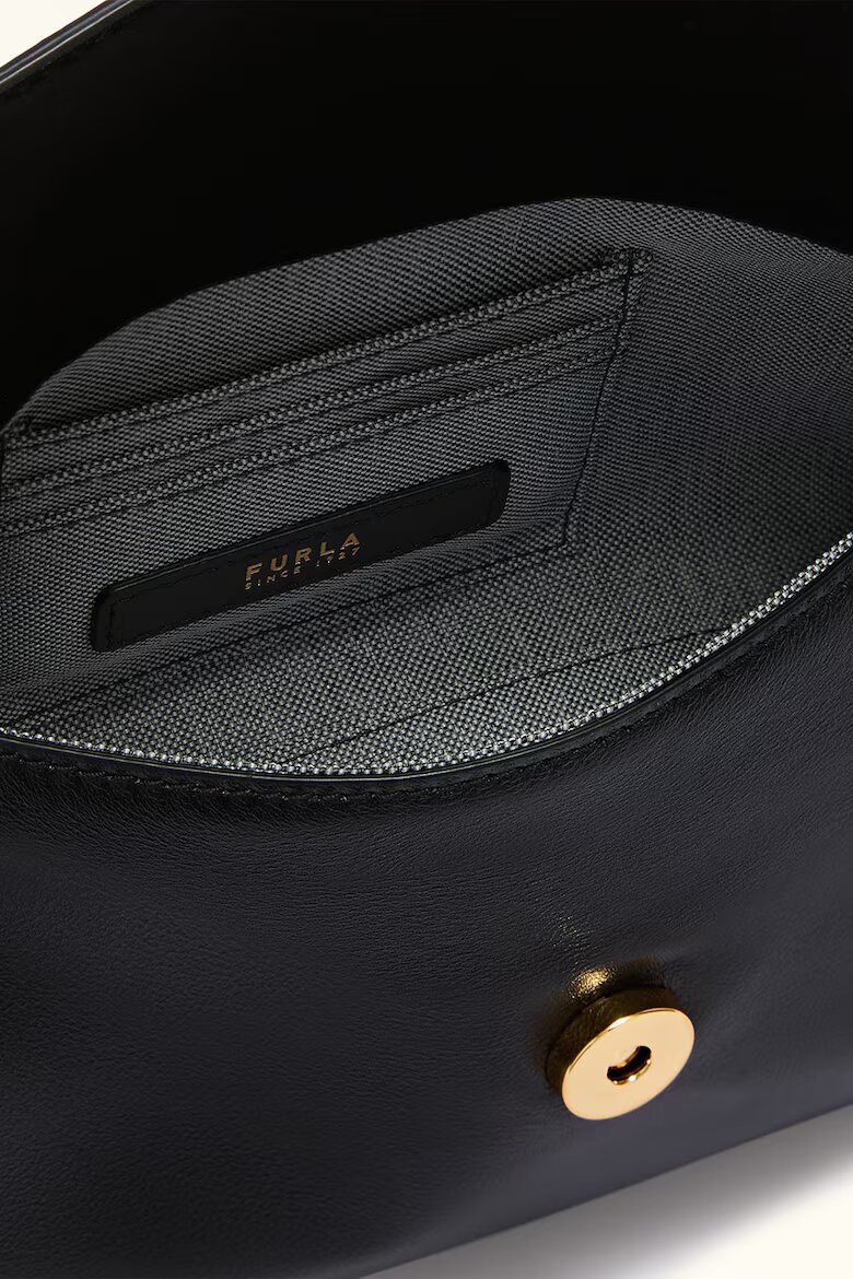 Furla Кожена ръчна чанта Sfera Soft с допълнителна презрамка Черен