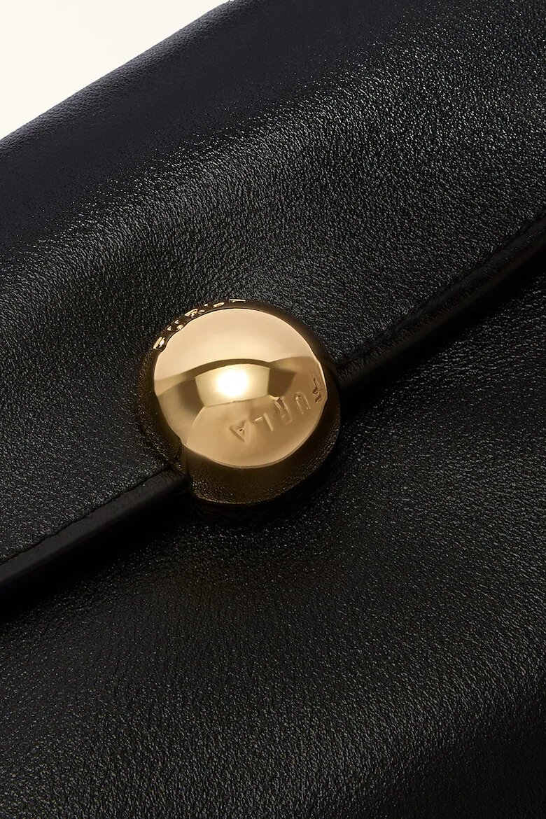 Furla Кожена ръчна чанта Sfera Soft с допълнителна презрамка Черен