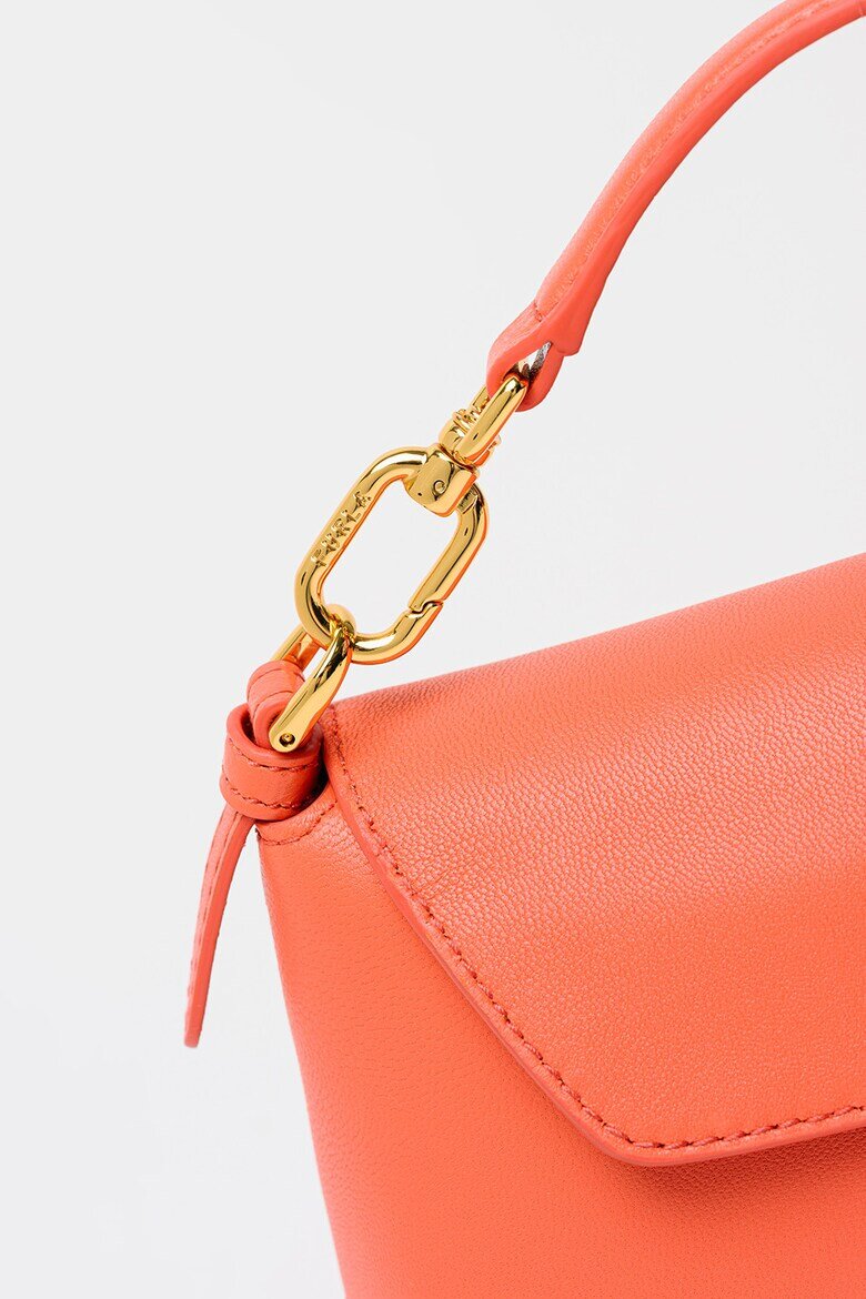 Furla Кожена ръчна чанта Sfera Soft с допълнителна презрамка Коралово червено