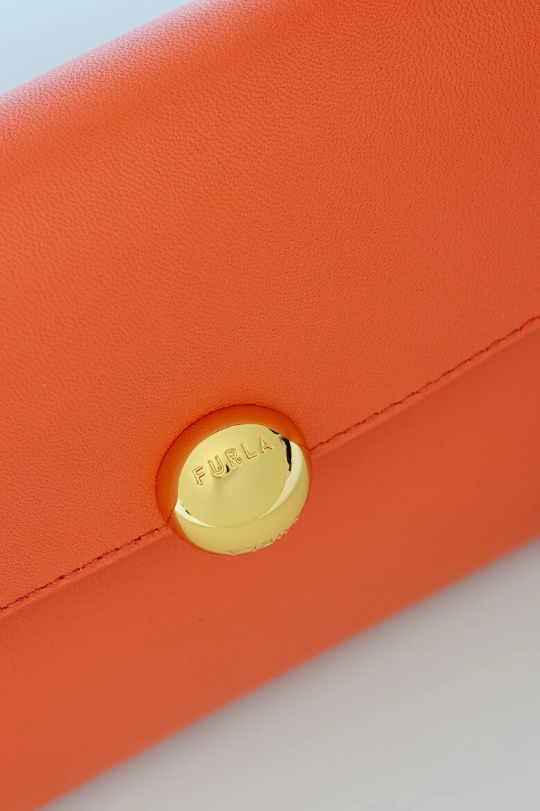 Furla Кожена ръчна чанта Sfera Soft с допълнителна презрамка Коралово червено