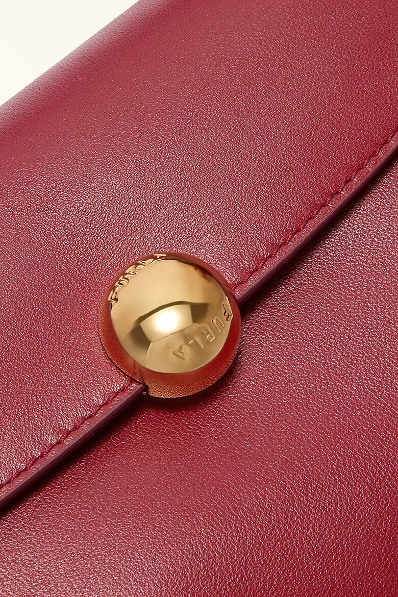Furla Кожена ръчна чанта Sfera Soft с допълнителна презрамка Тъмночервен