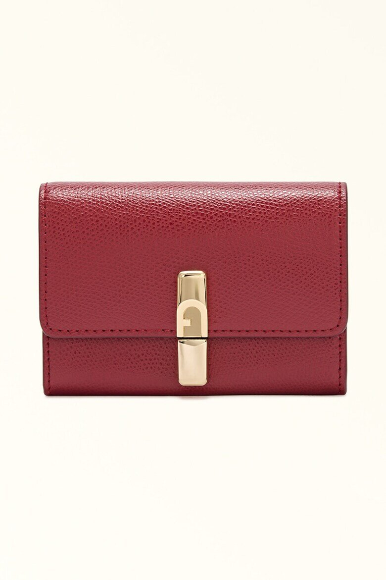 Furla Кожено портмоне с капаче Тъмночервен