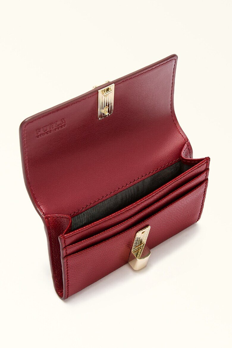Furla Кожено портмоне с капаче Тъмночервен