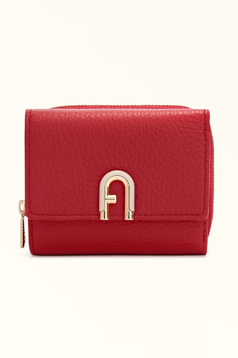 Furla Кожено портмоне с лого Червен
