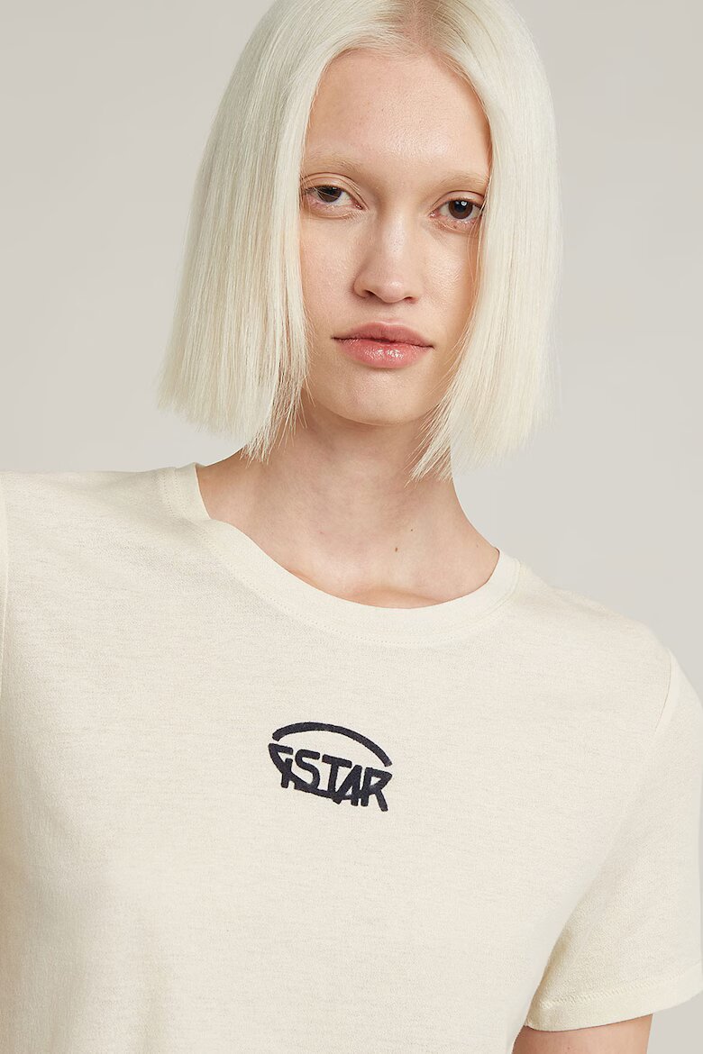 G-STAR Памучна тениска с лого Крем