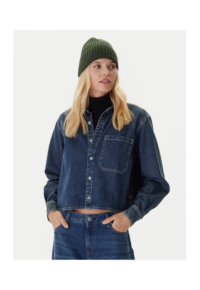 G-Star Raw Дамска дънкова риза - G Star Raw - памук - синя