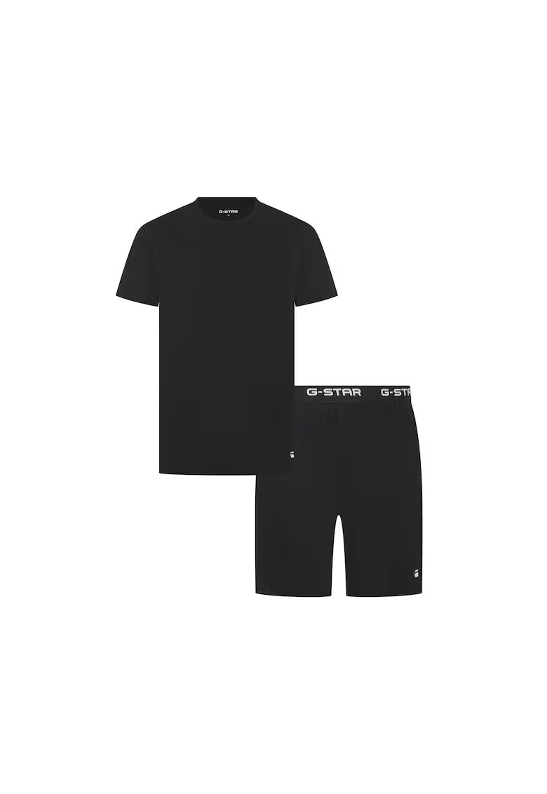 G-Star Raw Къса пижама с лого - Бял/Сив