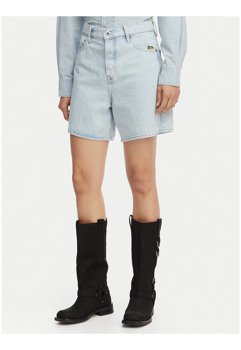 G STAR RAW Къси дънкови панталони - G-Star Raw - висока талия - стандартна кройка - - памук