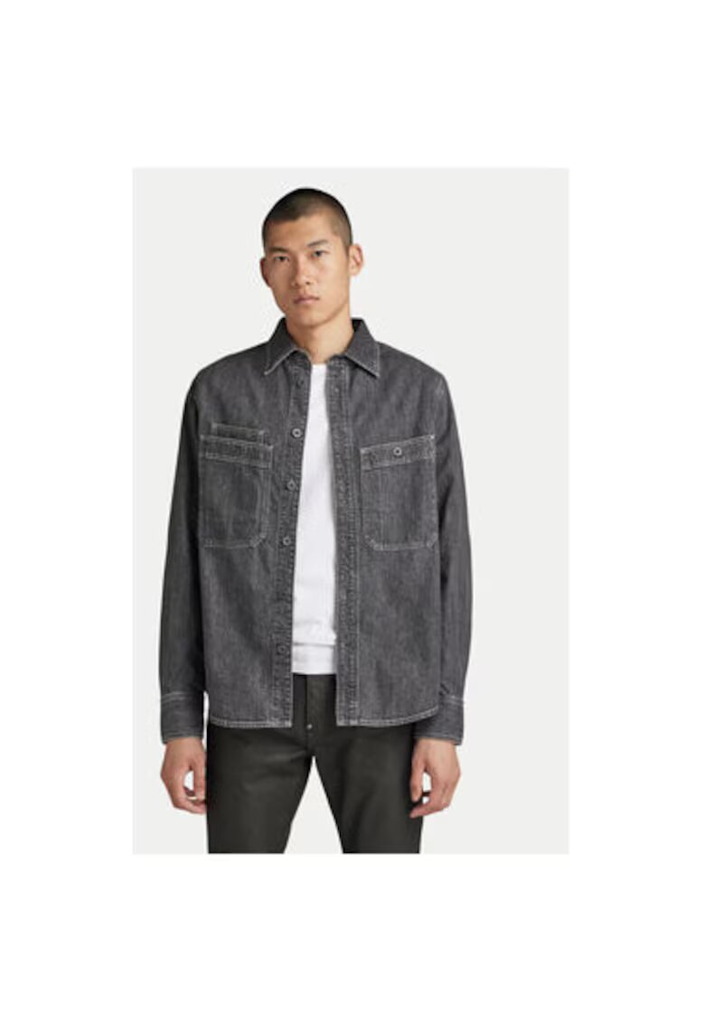G-Star Raw Мъжка риза - G Star Raw - 303805029 - Органичен памук - Сив - Сив