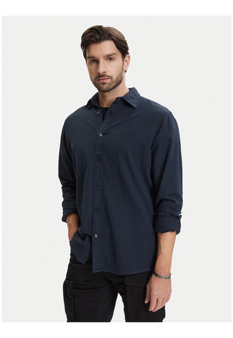 G STAR RAW Мъжка риза - G-Star Raw - синя - 100% памук - дълъг ръкав - стандартна кройка