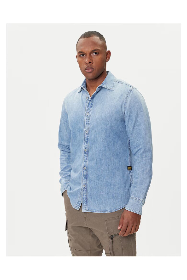 G STAR RAW Мъжка риза Raw деним светлосиня Син
