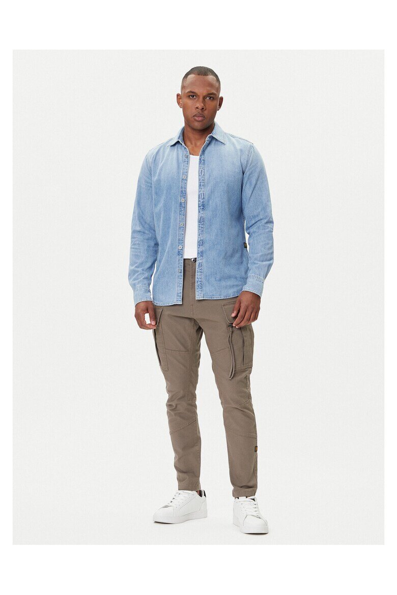 G STAR RAW Мъжка риза Raw деним светлосиня Син