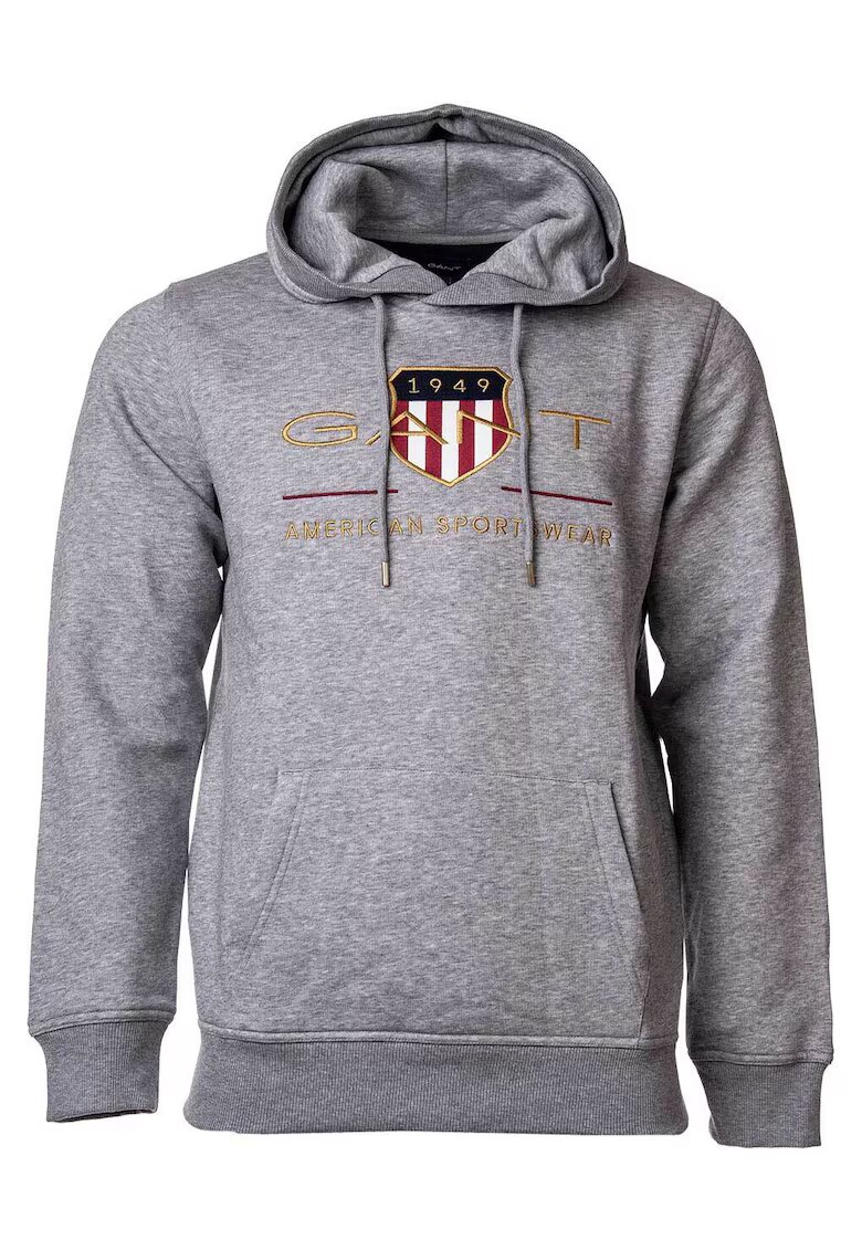 Gant Худи Archive Shield с бродирано лого - Сив