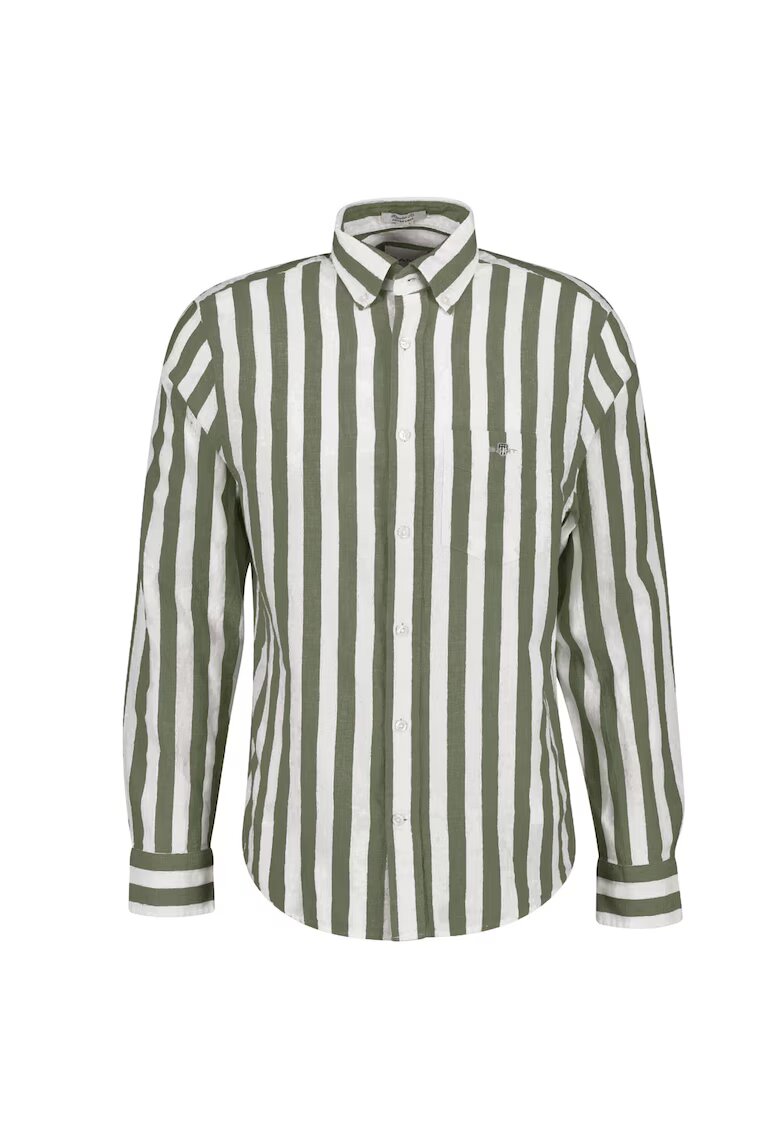 Gant Раирана риза с яка Oxford - Зелен