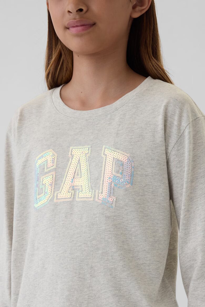 GAP Блуза от органичен памук Светло сив