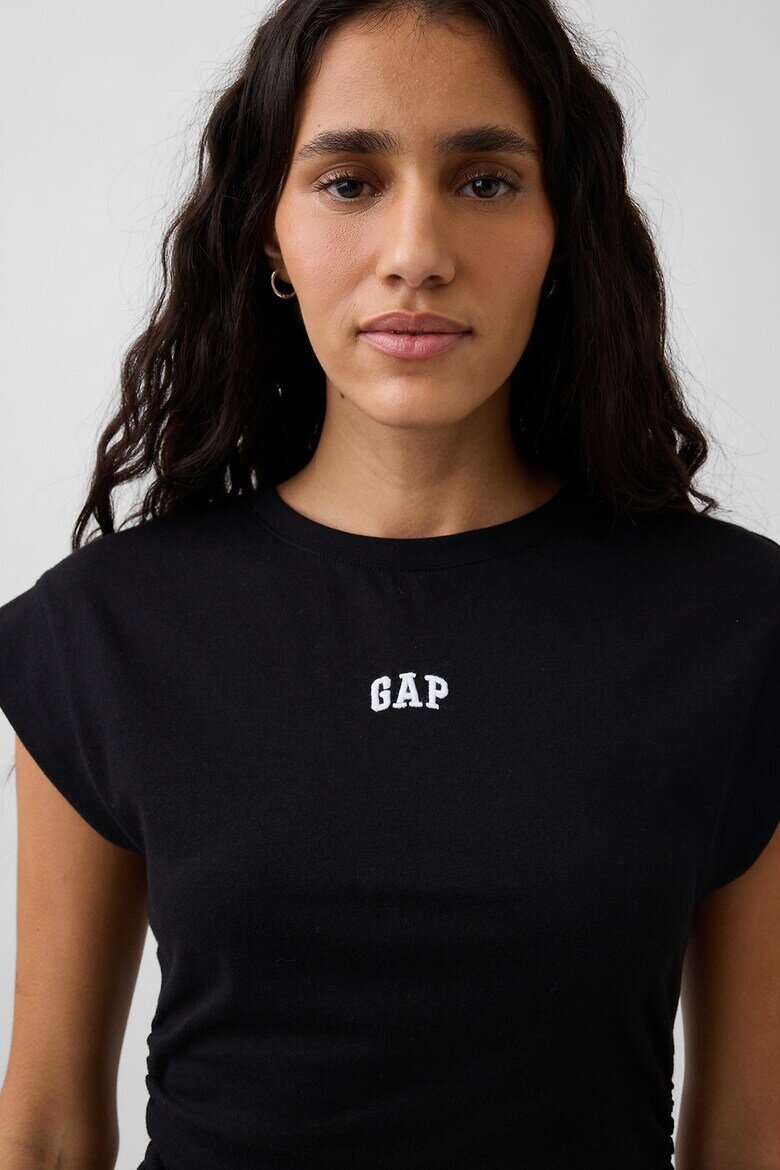 GAP Рокля с рюш Черен