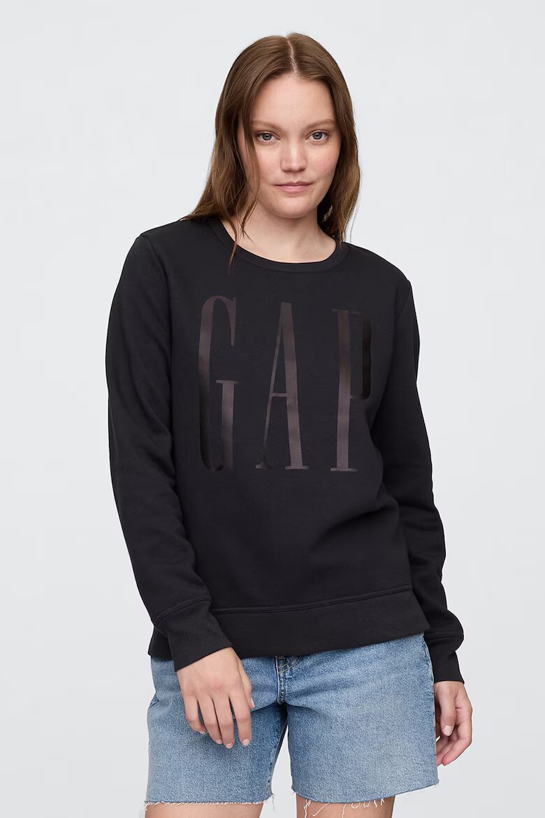 GAP Свободен суитшърт с лого Черен