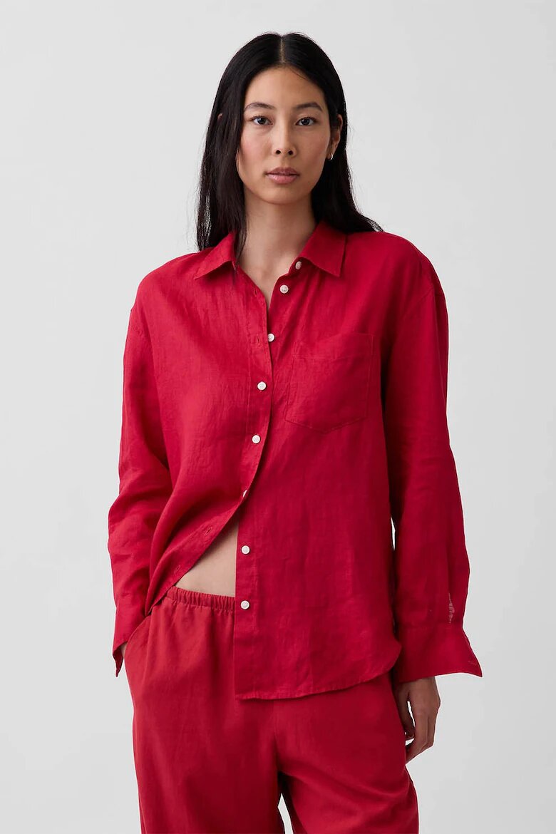 GAP Свободна ленена риза Червен