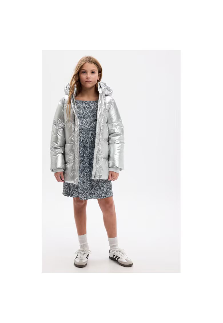 GAP Яке за момичета - 303894689 - Рециклиран полиестер - Сребристо - Сребрист