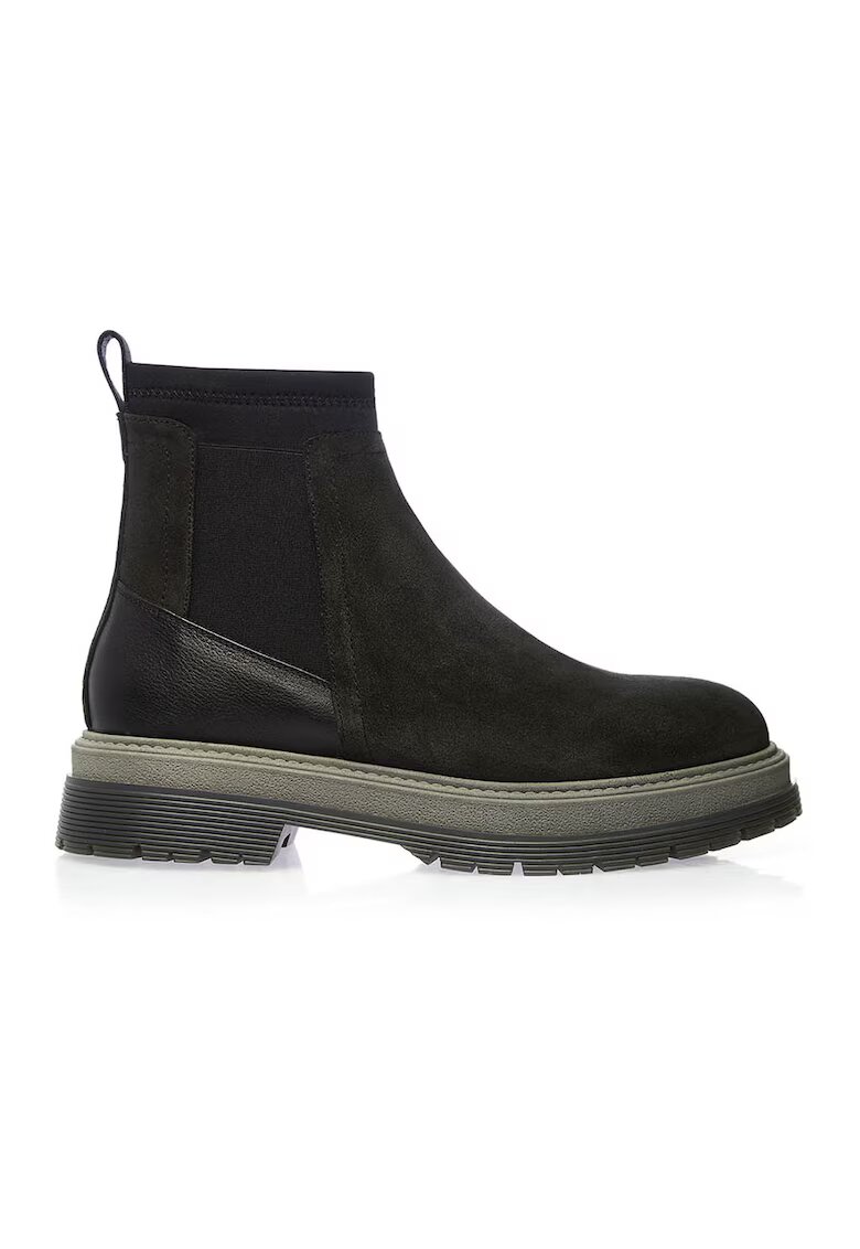 Gemelli Shoes Боти Marco Chelsea с велур - Тъмнокафяв