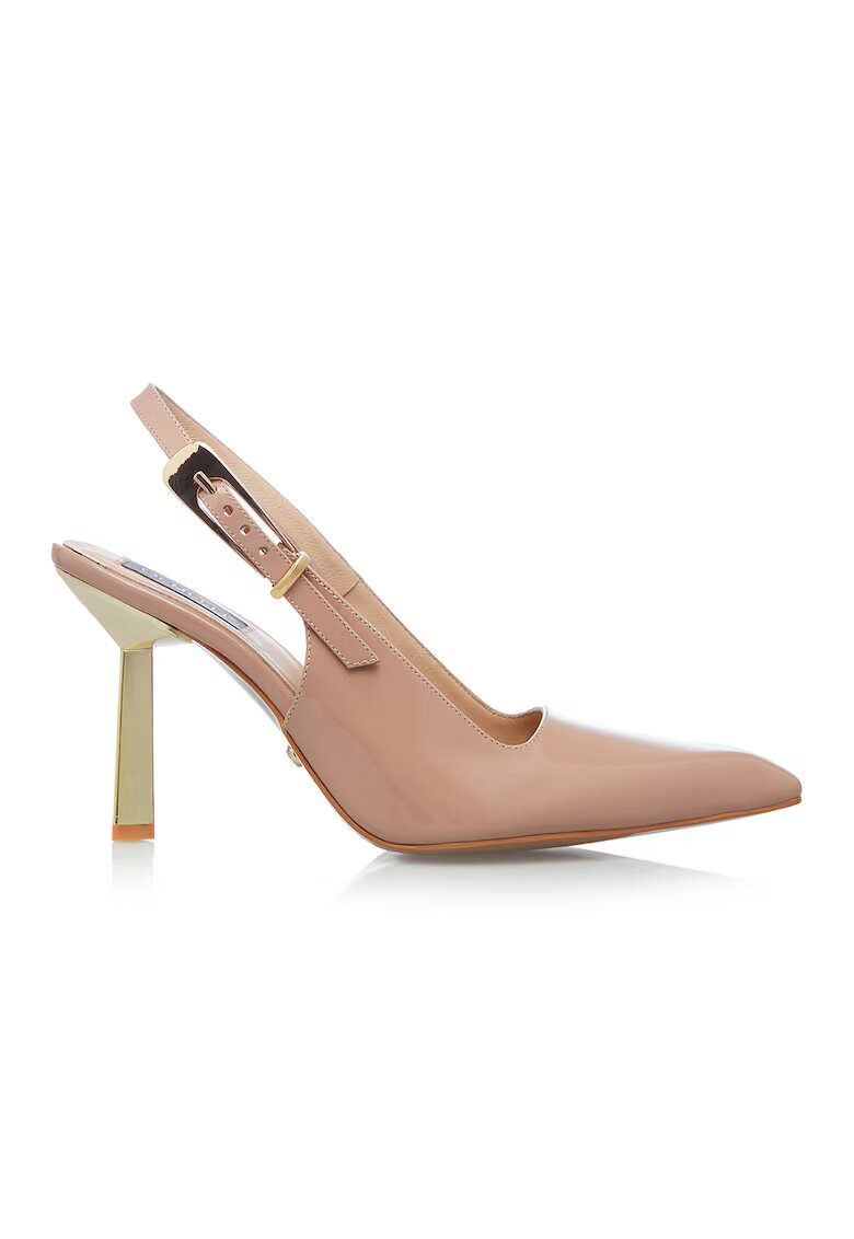 Gemelli Shoes Кожени обувки Cosmopolitan с отворена пета - Бежов