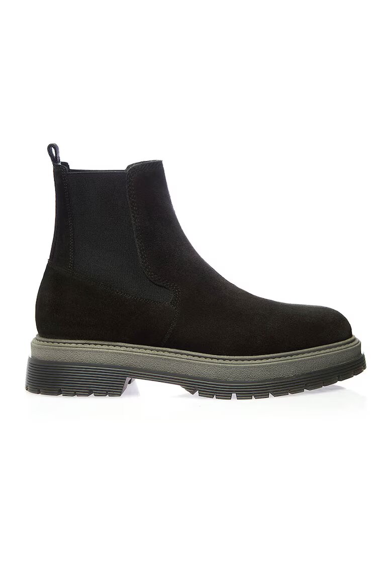 Gemelli Shoes Велурени боти Kent Chelsea - Бледозелен