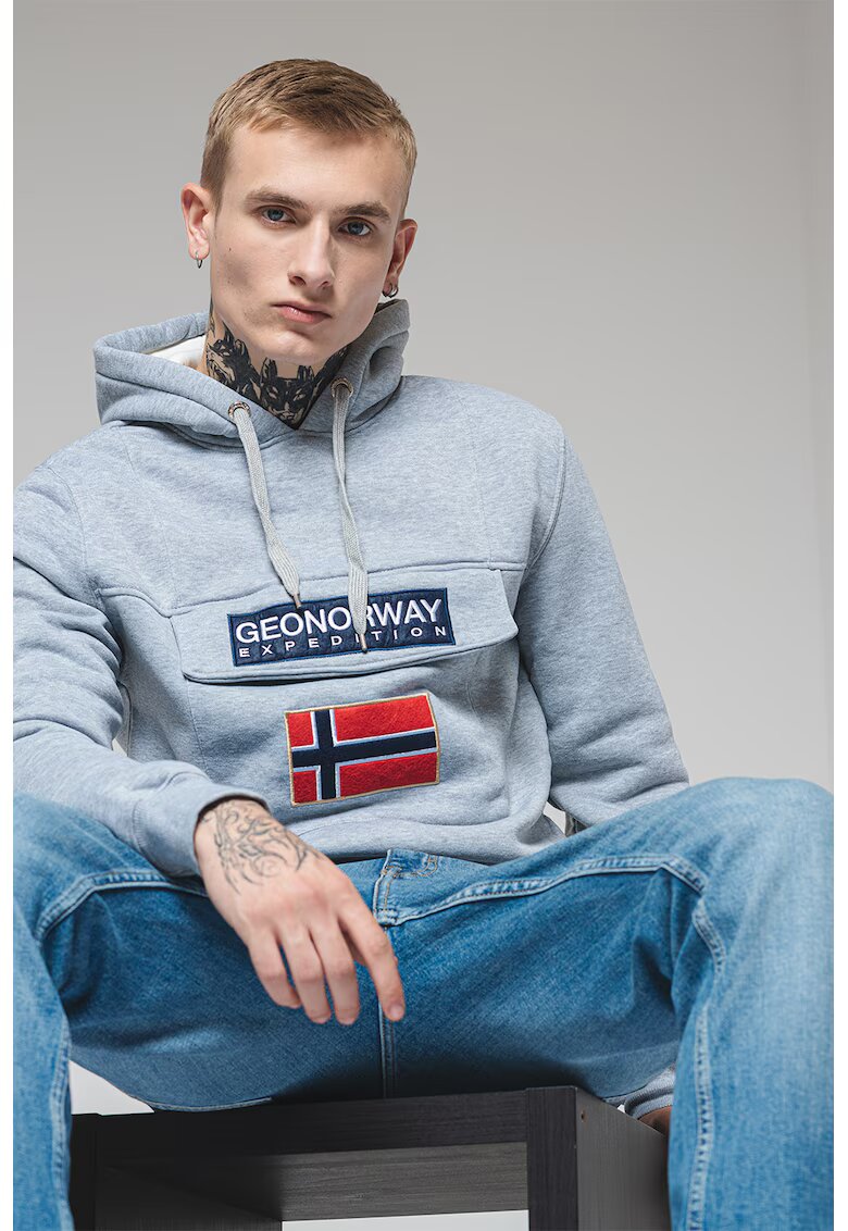 Geo Norway Худи Gadrien с лого - Светлосив меланж
