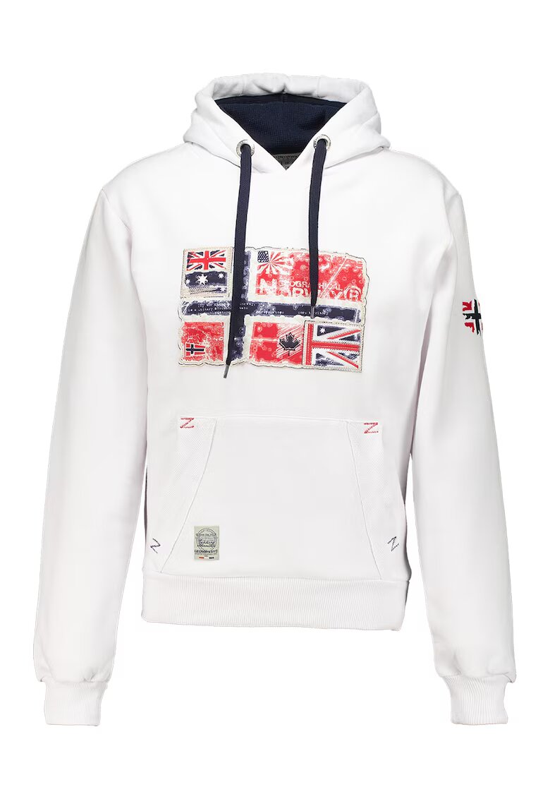 Geo Norway Худи Gpepe с памук с принт - Бял