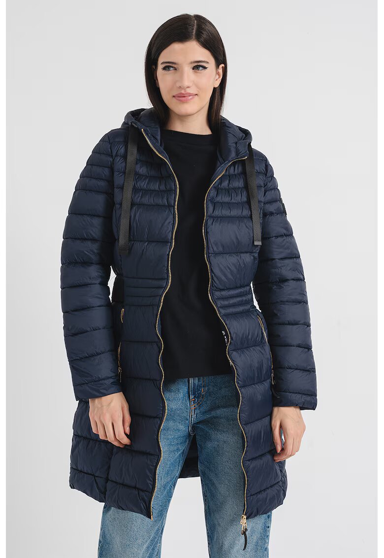 Geographical Norway Дълго зимно яке Beya с джобове с цип - Тъмносин