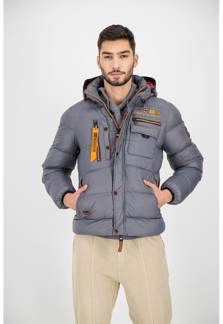 Geographical Norway Geo Norway - Капитонирано зимно яке Citernier с лого - Светло сив
