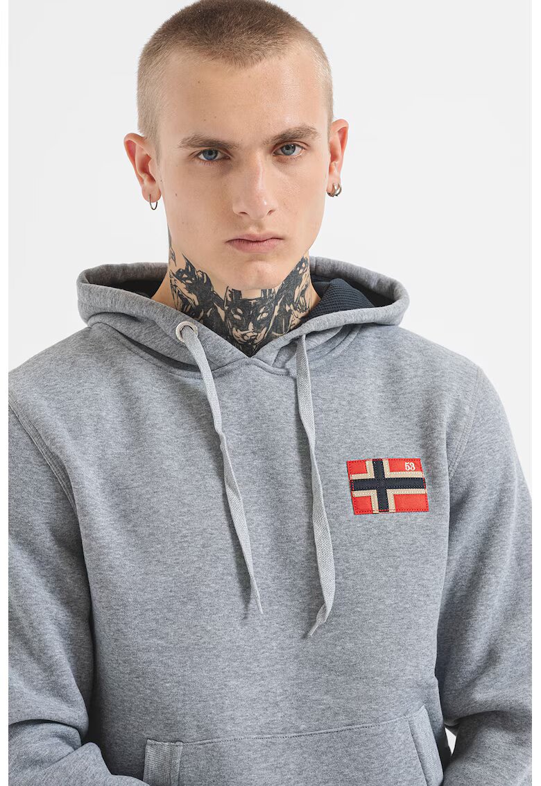 Geographical Norway Худи Fondant с джоб кангуру - Червен/Сив меланж